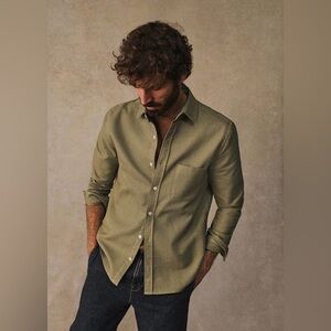 NWT Octobre-Editions Lars Waffle Shirt in Mottled Khaki (L)